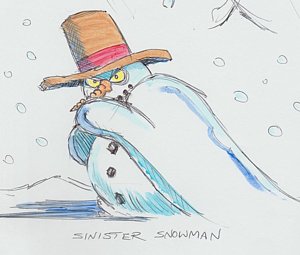 300x255 Snowmen Drawings