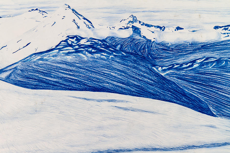 900x600 Snowy Mountains Drawing By Ladeen Taylor