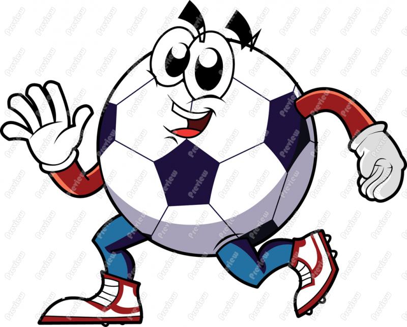 800x643 Soccer Ball Character Clip Art