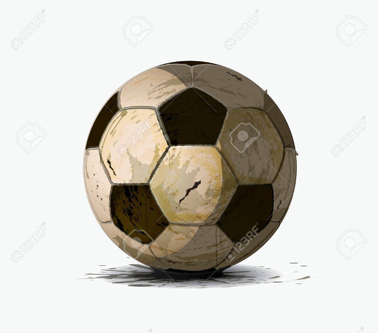 1300x1147 Old Soccer Ball Drawing On A White Background Royalty Free