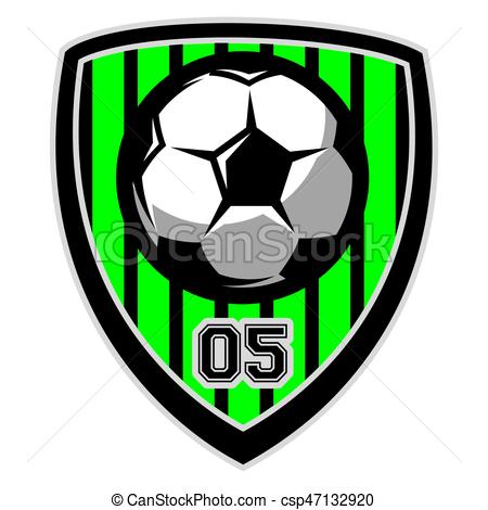 450x470 Vector Logo Template With Soccer Ball. Vector Color Logo Vector