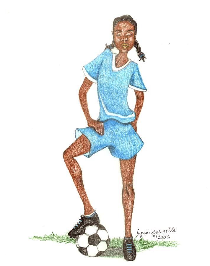 711x900 Who Says Black Girls Don'T Play Soccer Drawing By Lynn Darnelle