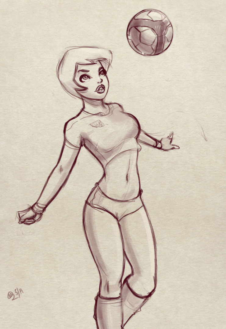 741x1077 Soccer Girl Pin Up Sketch By Mro16 Sketches