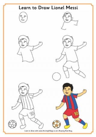 320x459 Learn To Draw Lionel Messi Sketching Football