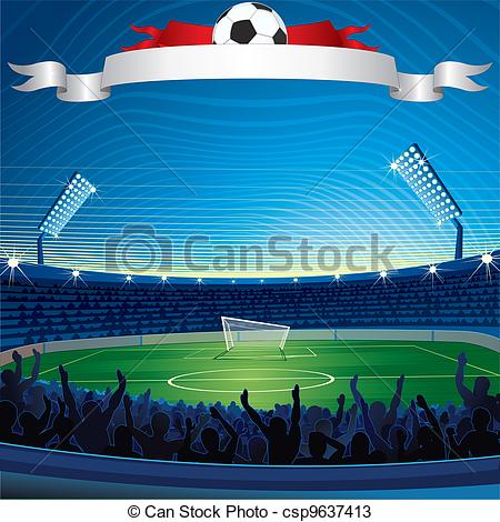 450x470 Background With Soccer Stadium. Vector Illustration Vectors
