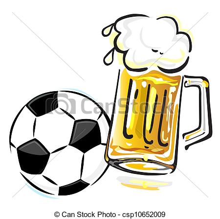 450x447 Vector Illustration Of Soccer Ball And Beer Mug Isolated
