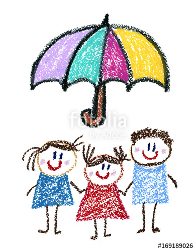 390x500 Family Social Protection Insurance Kids Drawing Children Drawing