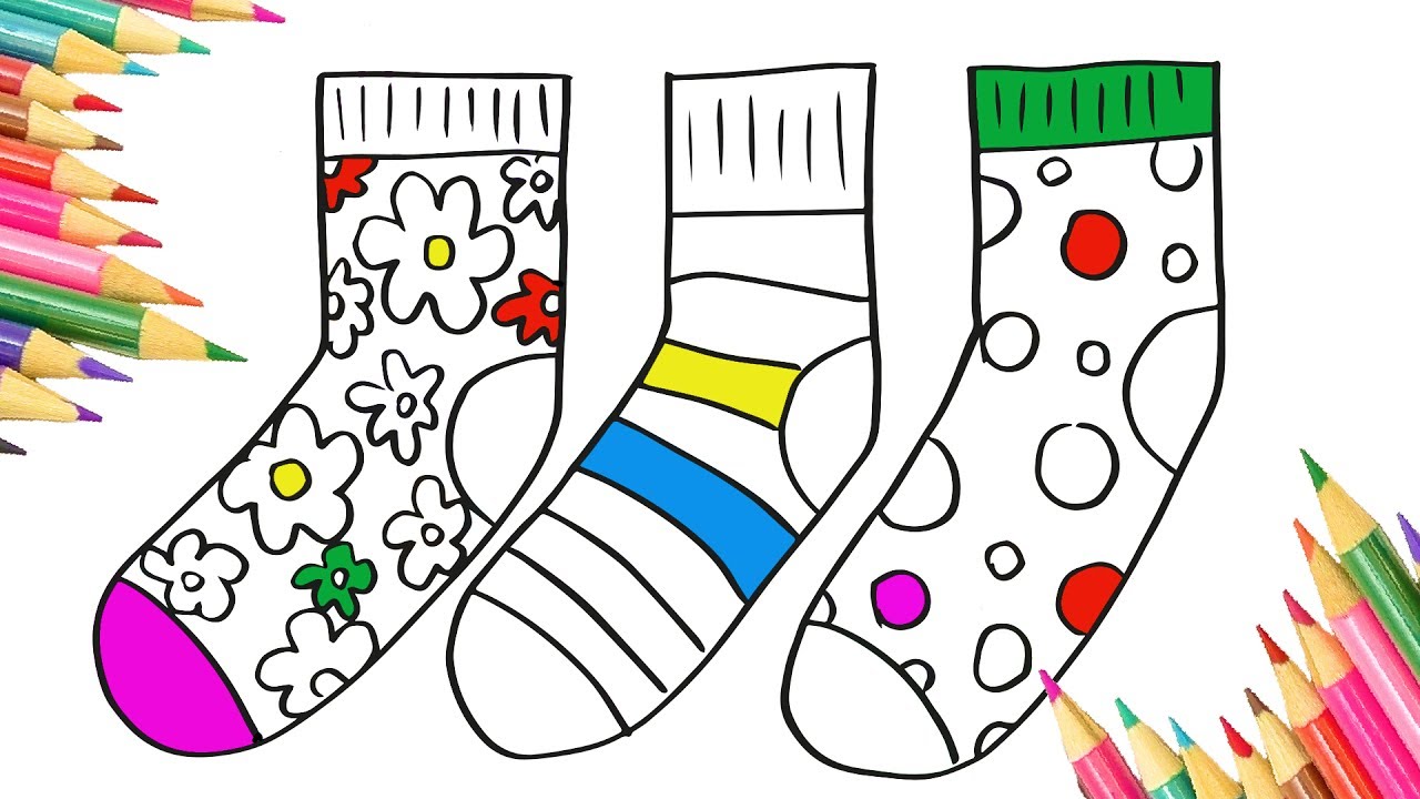 1280x720 How To Draw Rainbow Socks Learn Drawing Coloring Pages For Kids