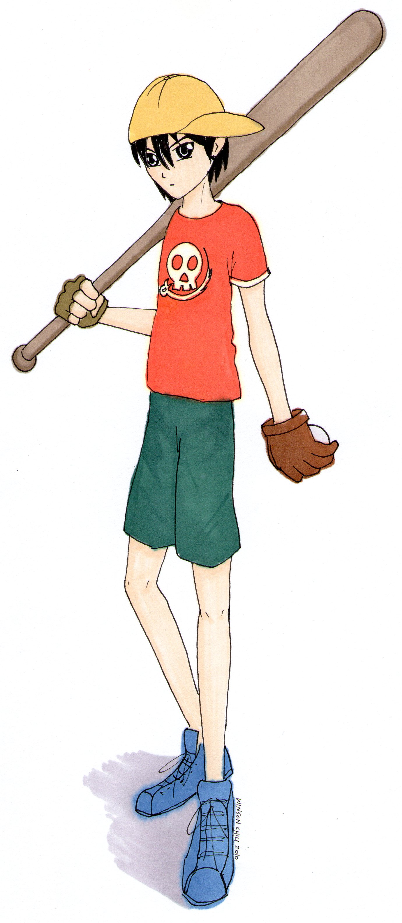 1380x3169 Anime Boy Softball Player Manga Drawing (Winson)