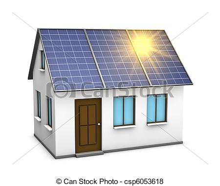450x380 Solar Energy.e 3d Render Of A House With Solar Panels