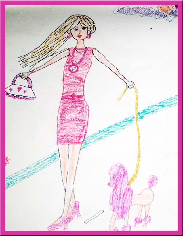 636x823 Barbie Doll Amp Puppy Drawing