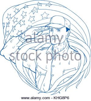 300x334 Drawing Of A Soldier Saluting Stock Photo 31514851