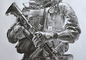 300x210 Pencil Drawing Of Soldier Drawn Soldiers Army Soldier