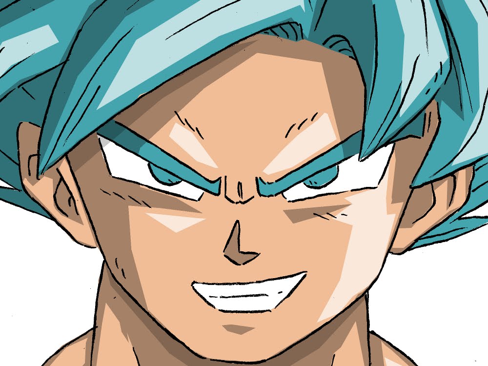 1000x750 How To Draw Son Goku Super Saiyan God Ssgss Blue