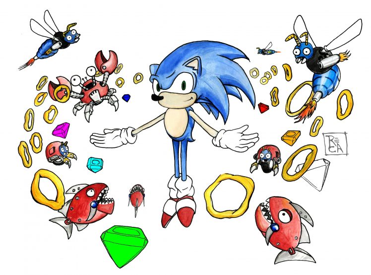 748x554 Fan Art, Illustration, Drawing, Sonic The Hedgehog, Video Games