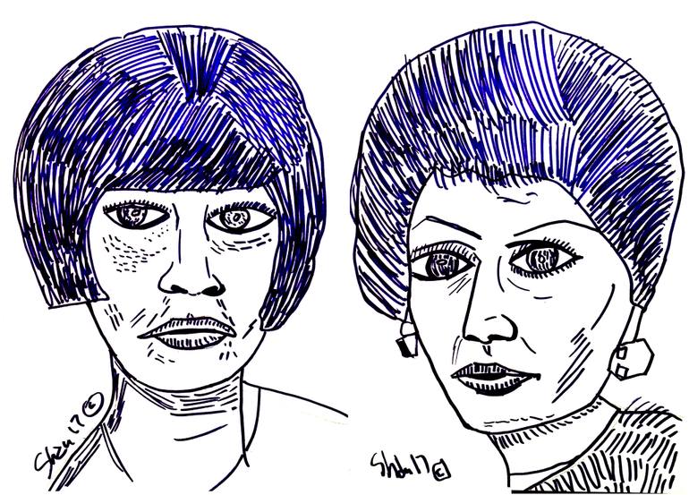 770x553 Saatchi Art Brigitte Et Sophia Drawing By Shan Shantiq