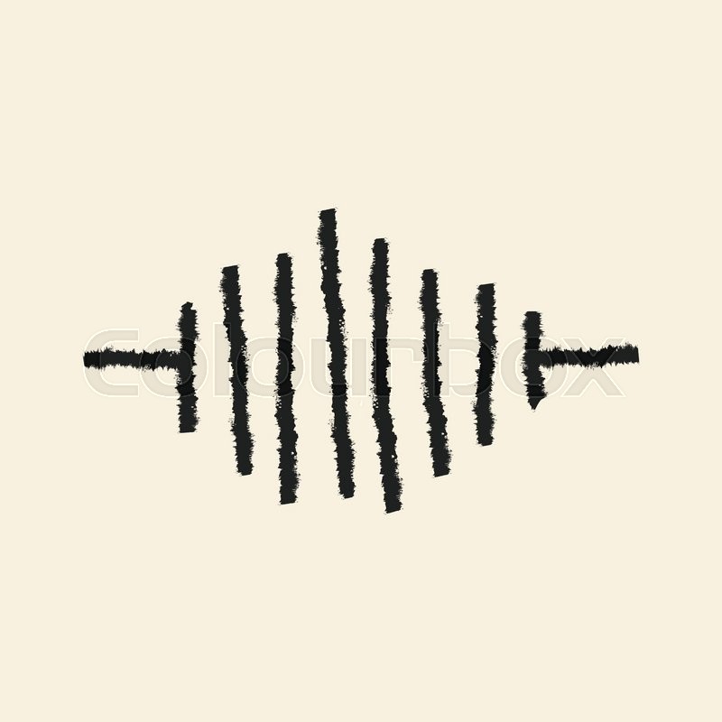 800x800 Doodle Drawing Sound Wave Stock Vector Colourbox