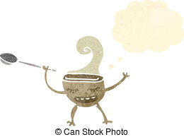 260x194 Retro Cartoon Soup Bowl Vector Clipart