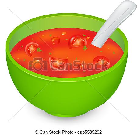 450x446 Tomato Soup In Green Plate, Isolated On White Background