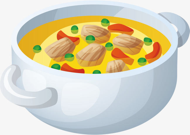 650x462 Mushroom Soup Vector, Cartoon Hand Drawing, Decorative Pattern