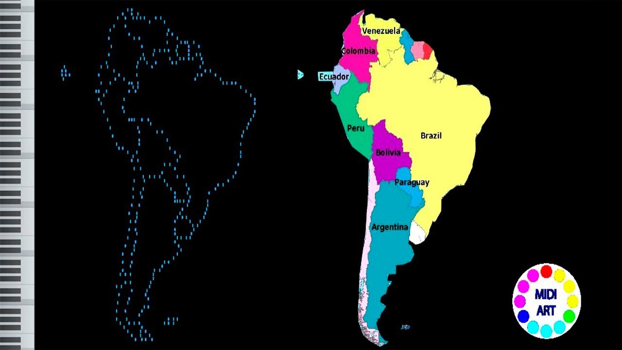 1280x720 Musical Map Of South America Midi Art [Drawing]