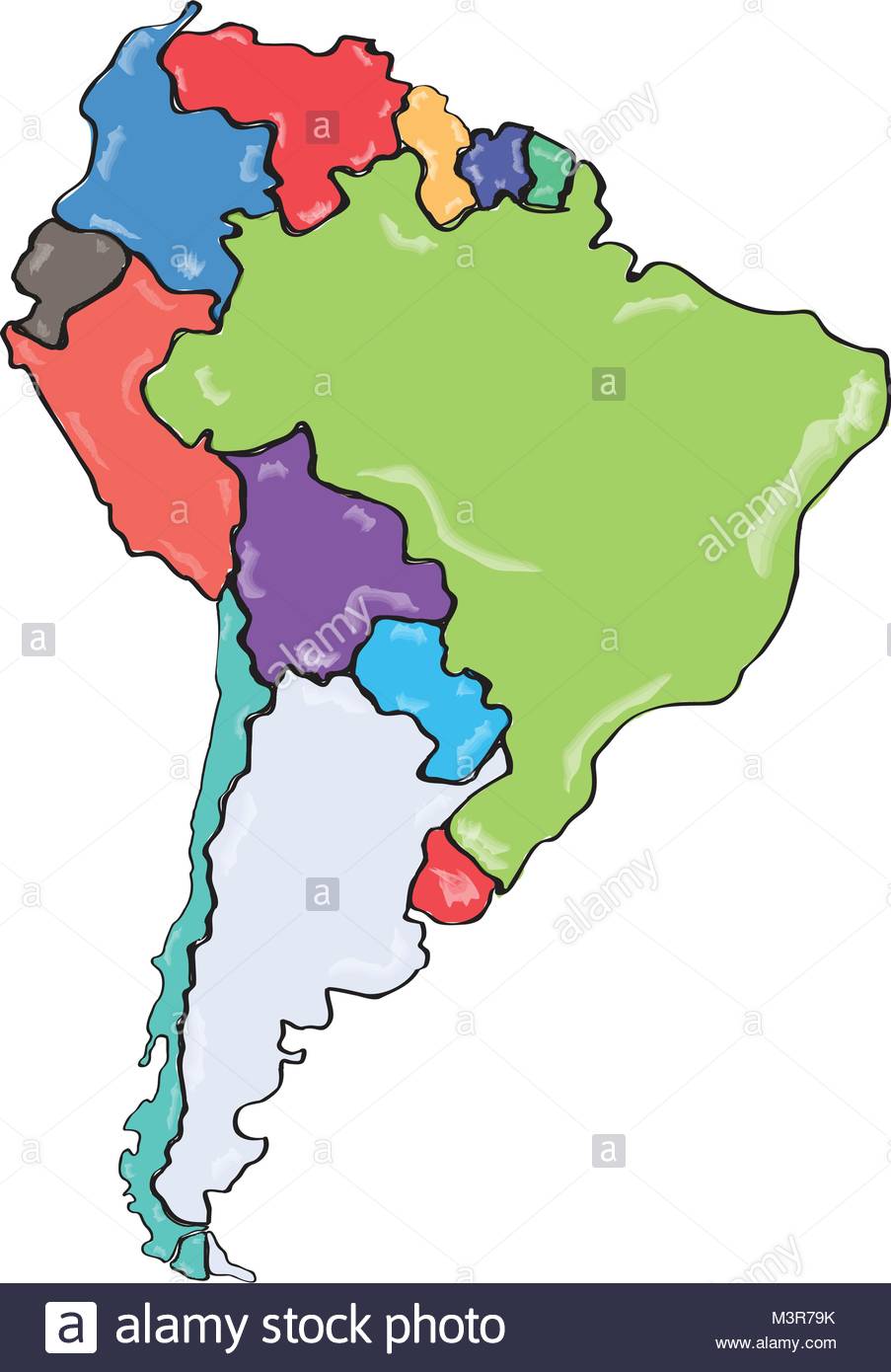 South America Map Drawing at GetDrawings | Free download