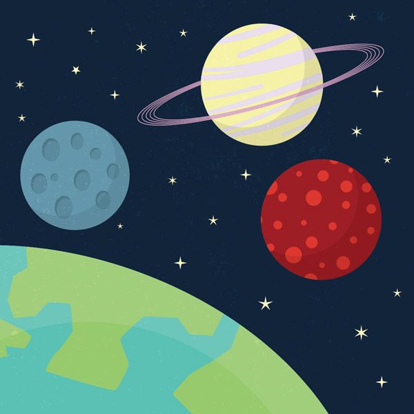 600x600 Beginner Illustrator Tutorial Cartoon Style Space Scene Vector