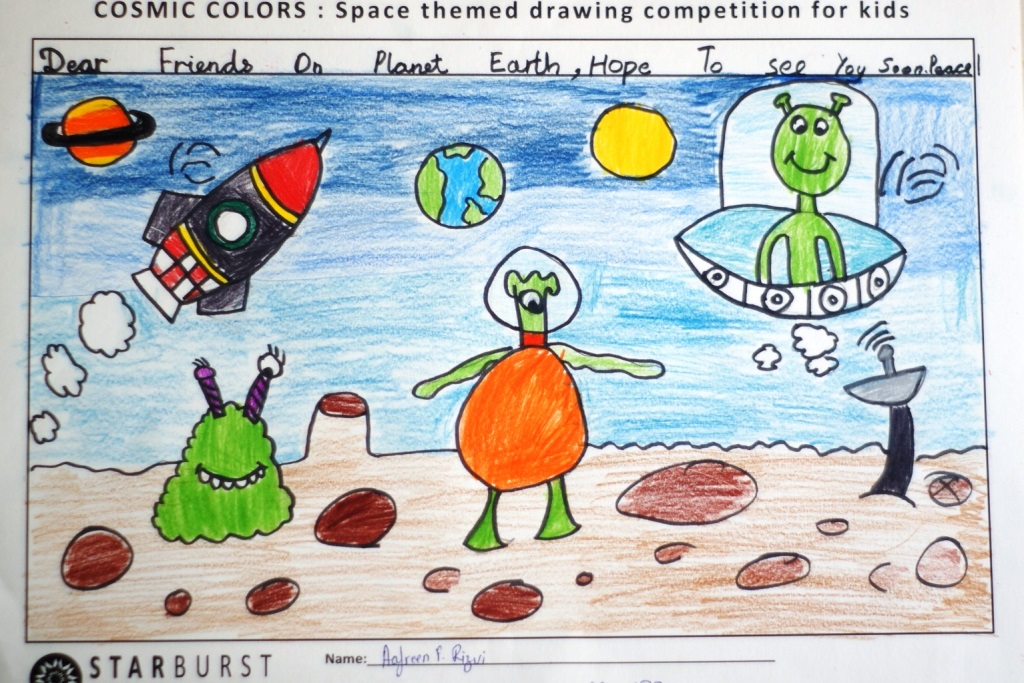 1024x683 Starburst Cosmic Colors All India National Level Space Drawing