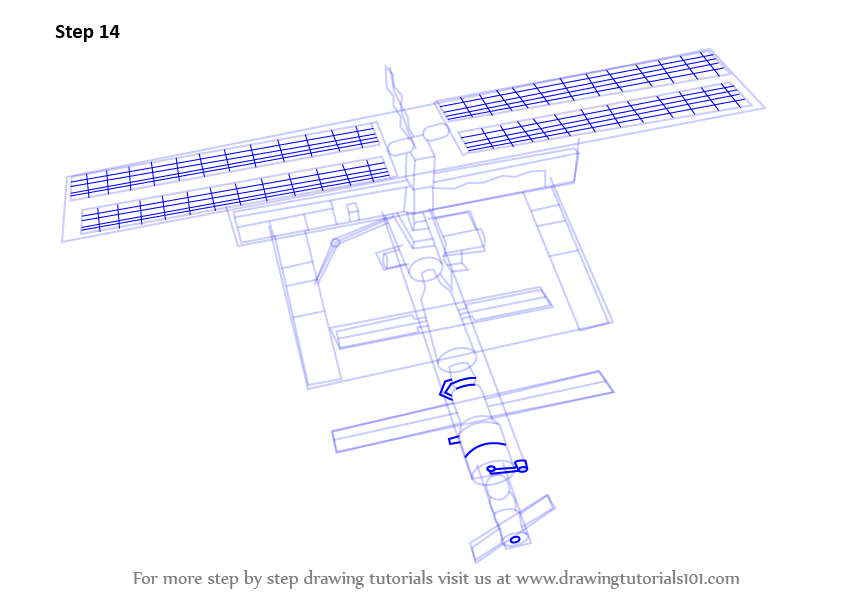 845x598 Learn How To Draw A Space Station (Outer Space) Step By Step