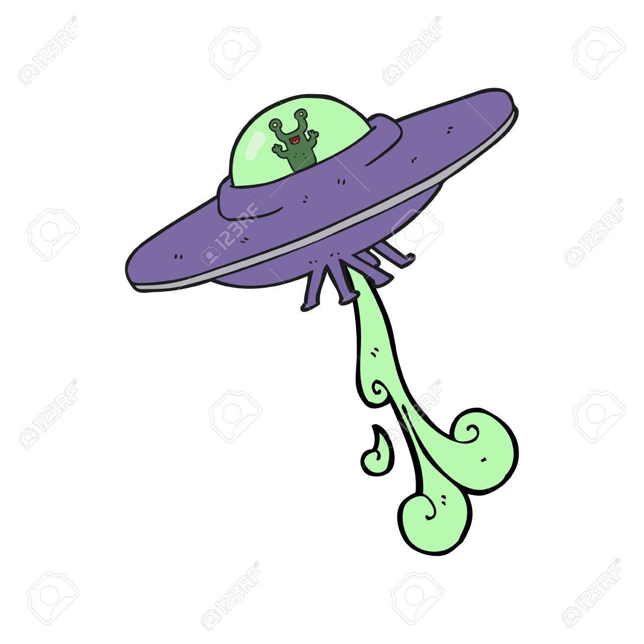 1300x1300 Freehand Drawn Cartoon Alien Spaceship Royalty Free Cliparts