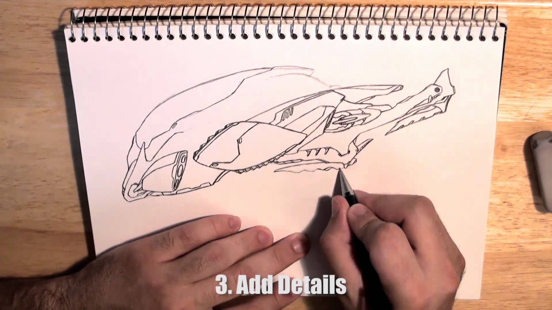 1920x1080 Sci Fi Spaceship Design How To Step By Step Drawing Tutorial