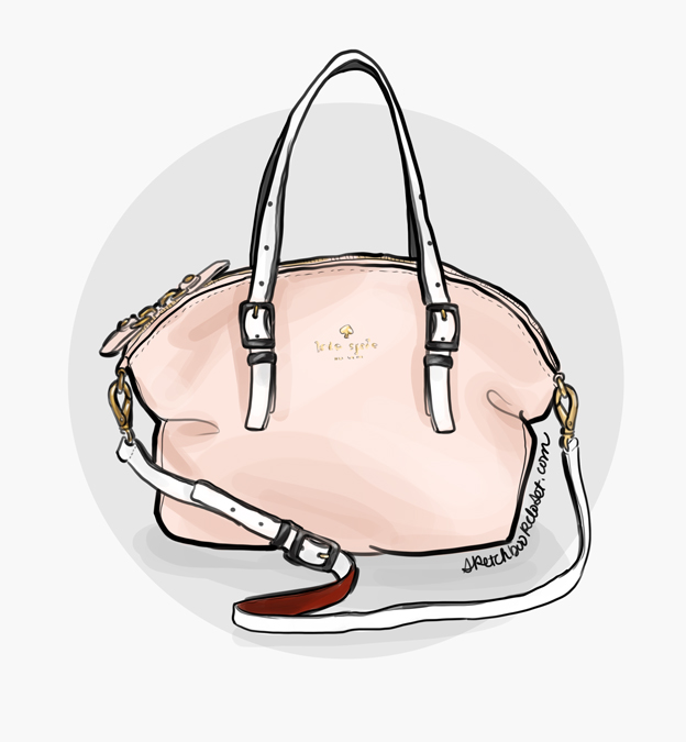 624x675 Lovely Pink Bag Illustration, Drawing, Sketch Borsa Rosa