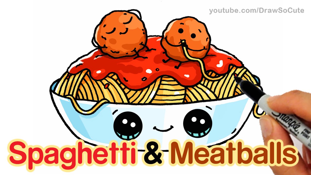 1280x720 How To Draw Spaghetti And Meatballs Step By Step Easy