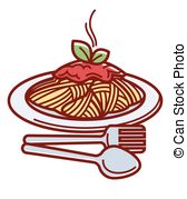 168x179 Vector Illustration Of Spaghetti With Fork On Plate Vector