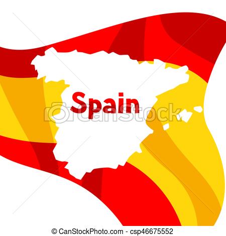 450x470 Background With Flag And Map Of Spain. Spanish Traditional
