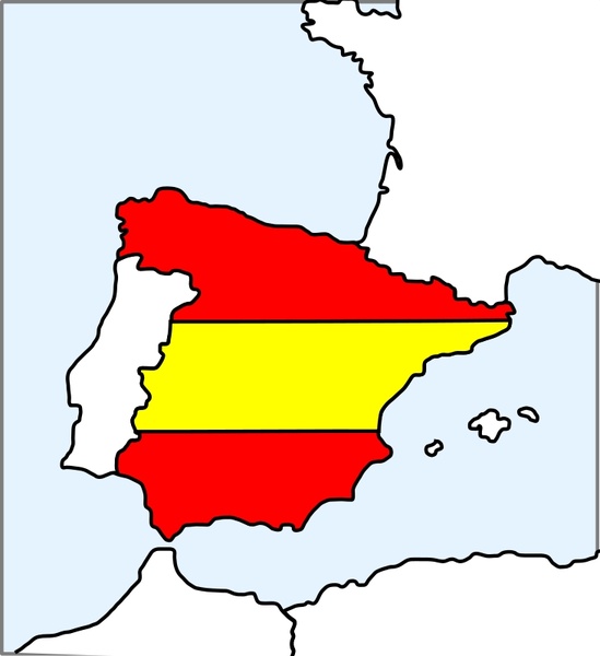 549x600 Spain (Map And Flag) Free Vector In Open Office Drawing Svg ( Svg