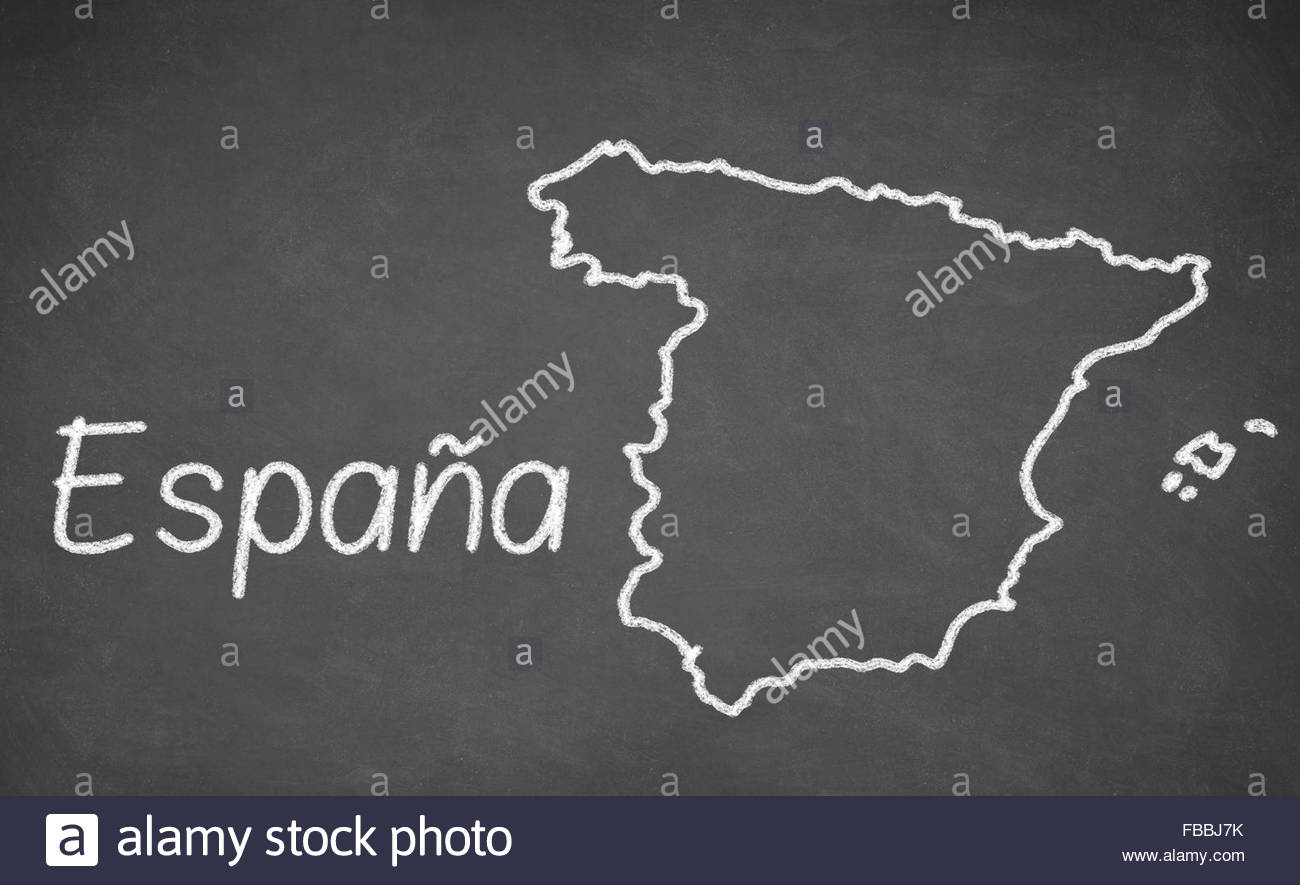 1300x885 Spain Map Drawn On Chalkboard Stock Photo, Royalty Free Image