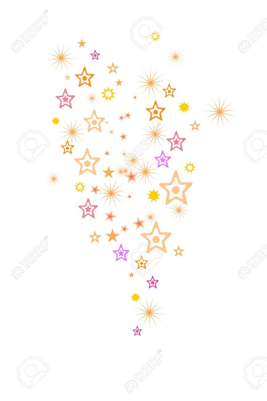866x1300 Stars And Sparkles Pattern On White Background. Rasteritmap