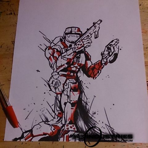 480x480 Halo 2 Spartan Drawing In Progress