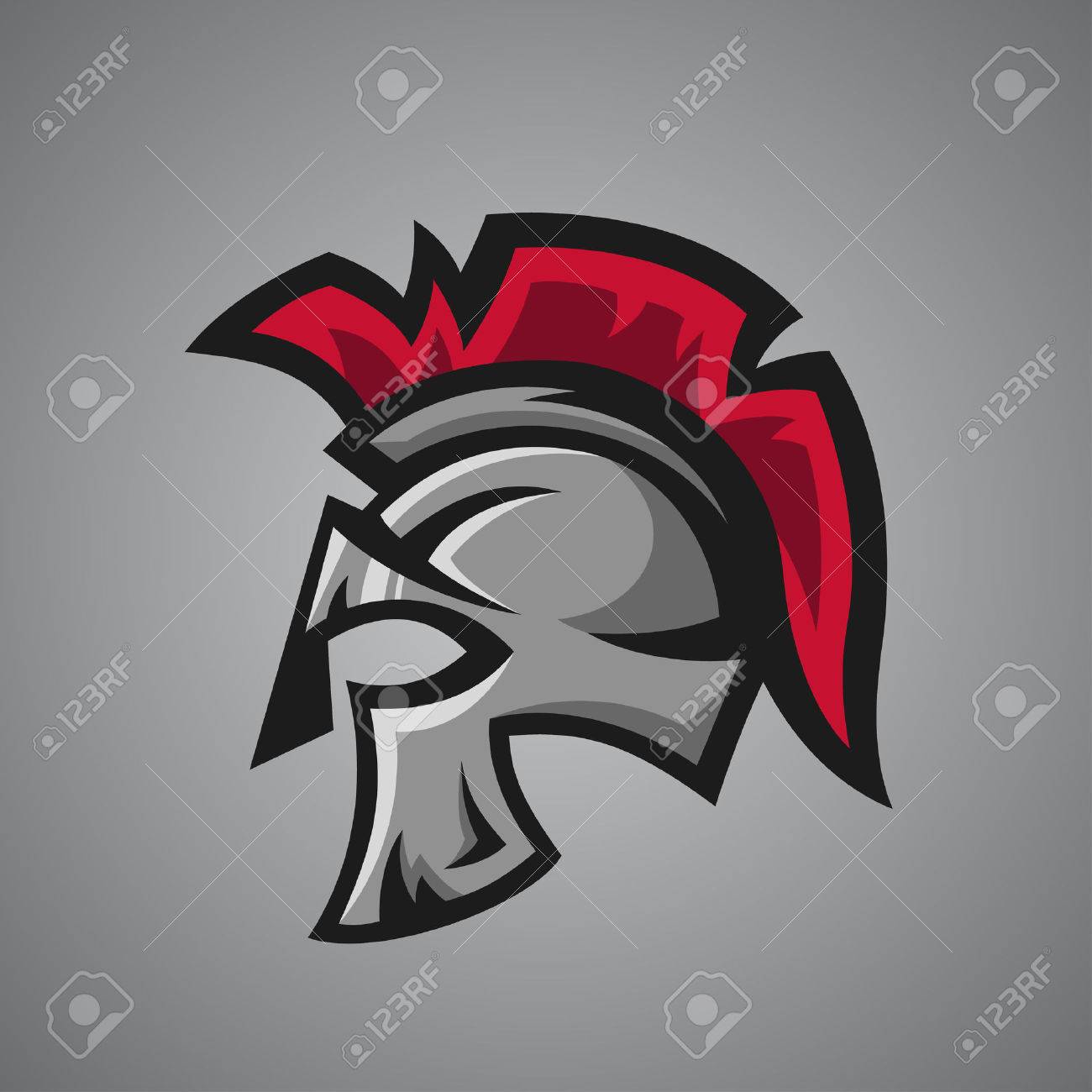 1300x1300 Vector Illustration Of Spartan Helmet. Sport Mascot. Royalty Free