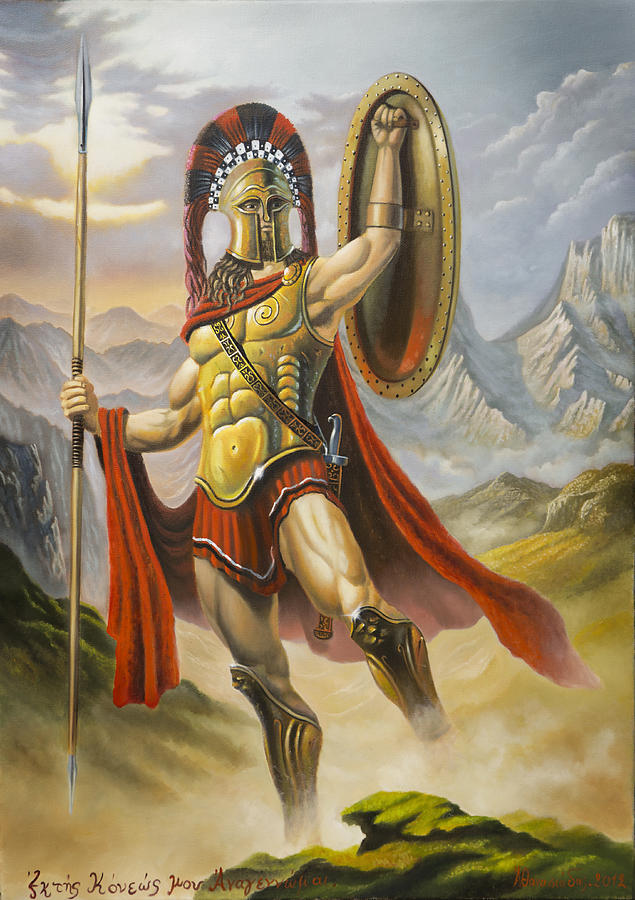 635x900 Spartan Warrior Drawing By Panagiotis Athanasiadis