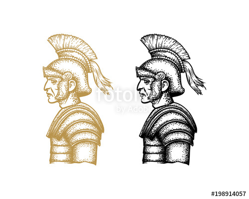 500x400 Spartan Warrior Hand Drawing Vector Stock Image And Royalty Free