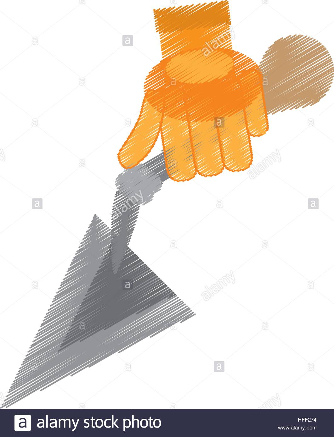1061x1390 Drawing Spatula Tool Construction Glove Handle Stock Vector Art