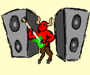 300x250 Blasting Speakers, Guitar And Guy With Horns