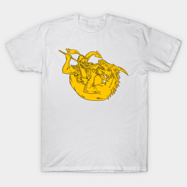 630x630 Knight Fighting Dragon Spear Drawing