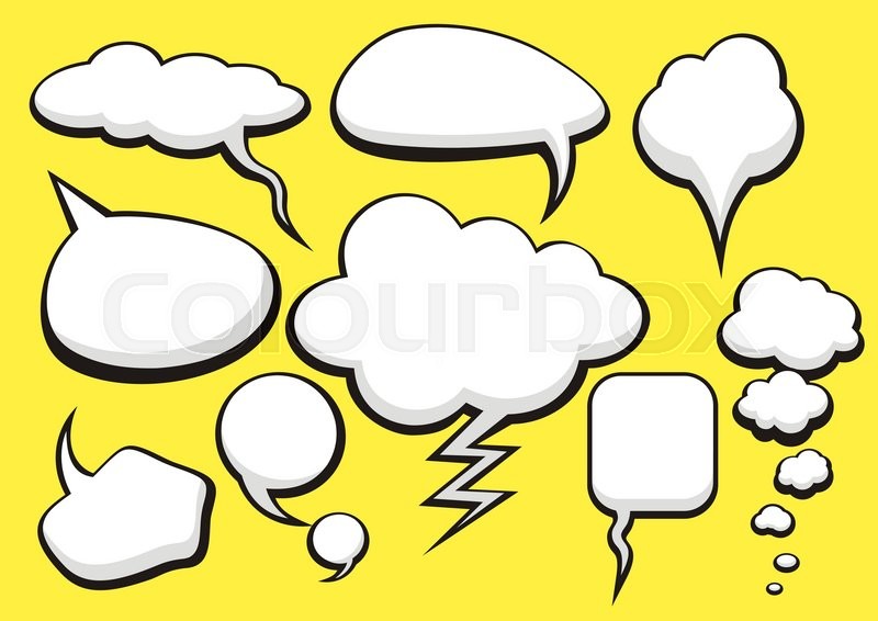 800x566 Think Bubble Set. Talk Bubble Collection Sketch Drawing. Thought