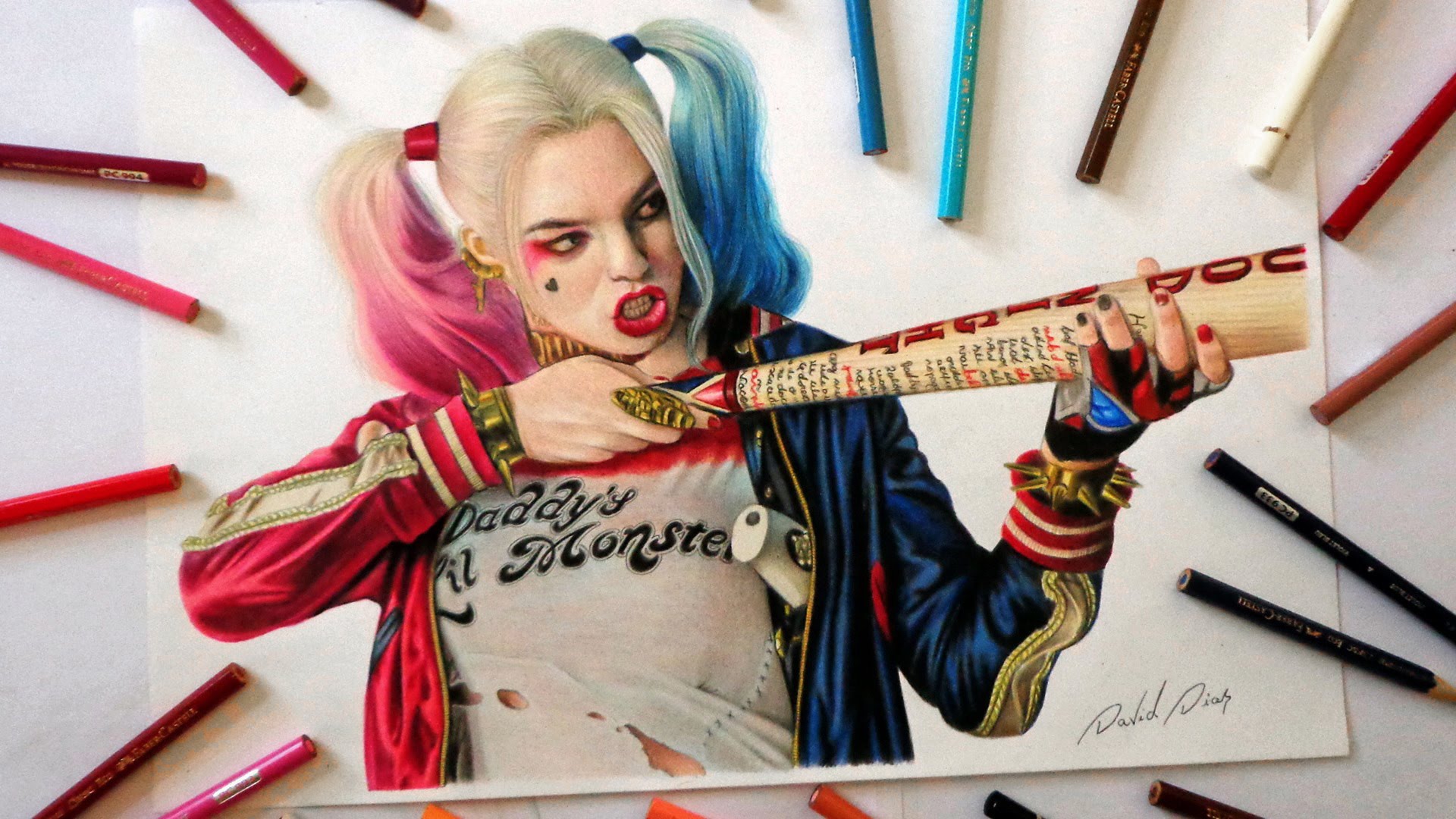 1920x1080 Speed Drawing Harley Quinn Suicide Squad