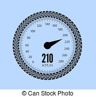 192x194 Speedometer Illustration. Beautiful Realistic Speedometer