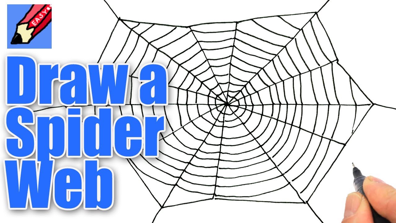 1280x720 How To Draw A Spider's Web For Halloween Real Easy