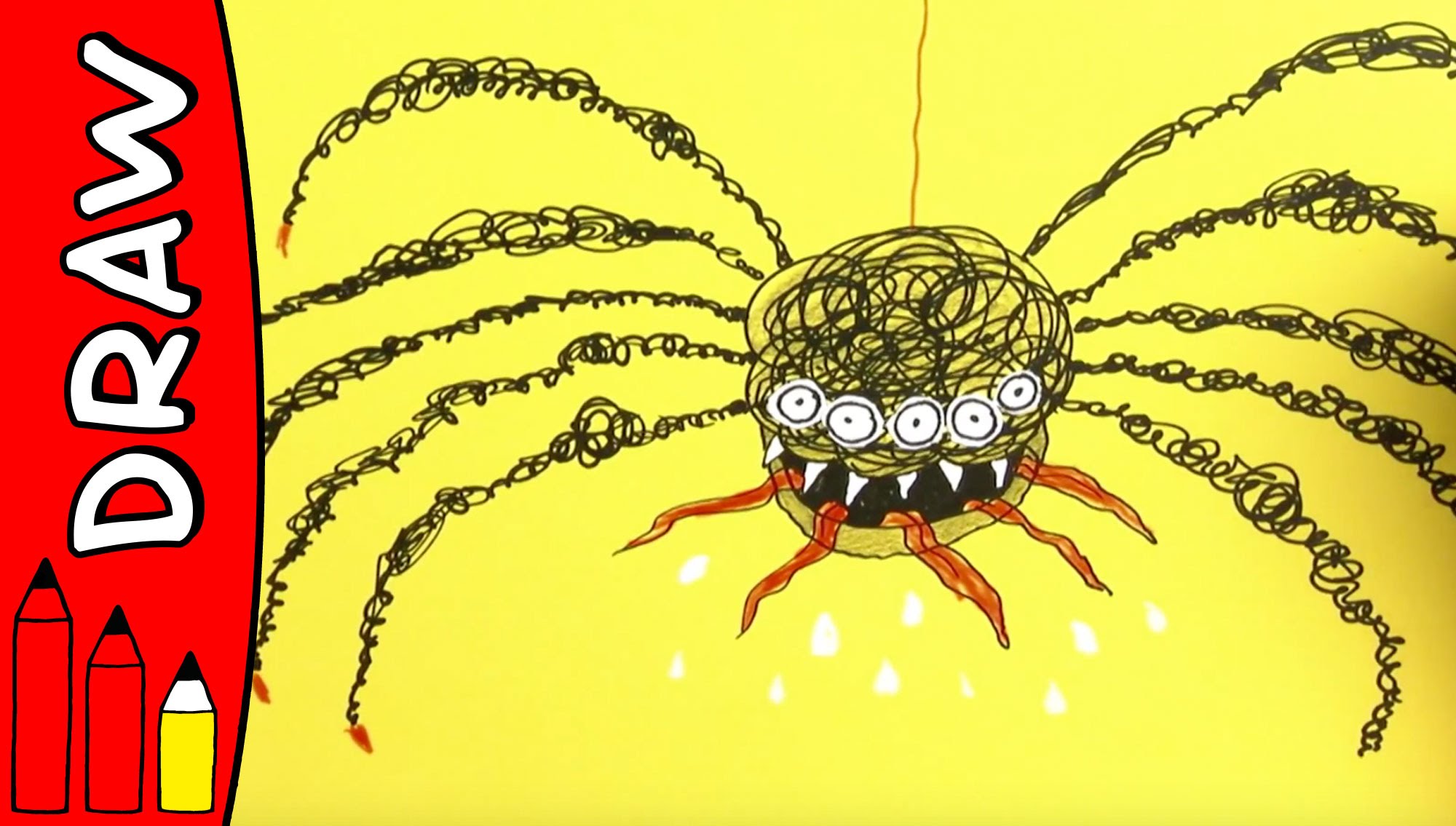 2000x1135 How To Draw A Spider Halloween Ideas For Kids